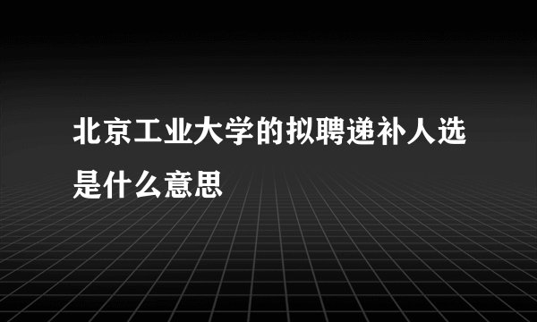 北京工业大学的拟聘递补人选是什么意思