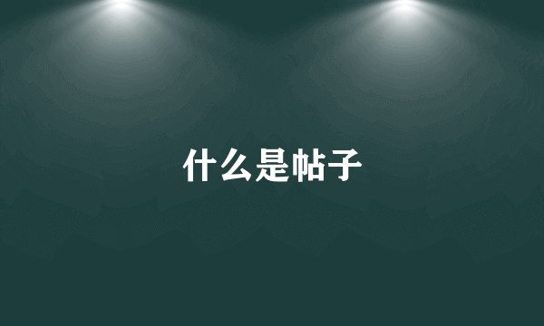 什么是帖子