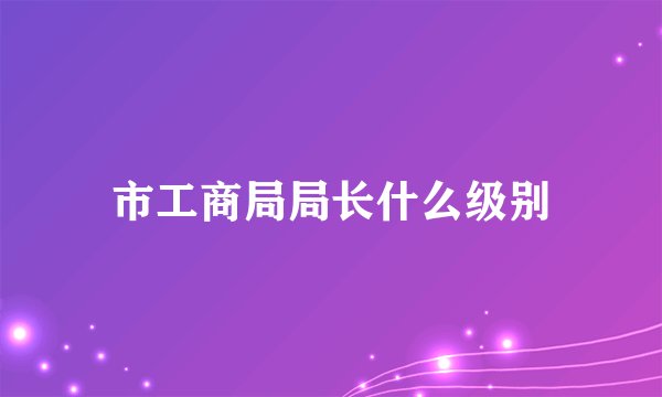 市工商局局长什么级别