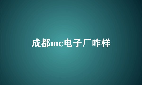 成都mc电子厂咋样