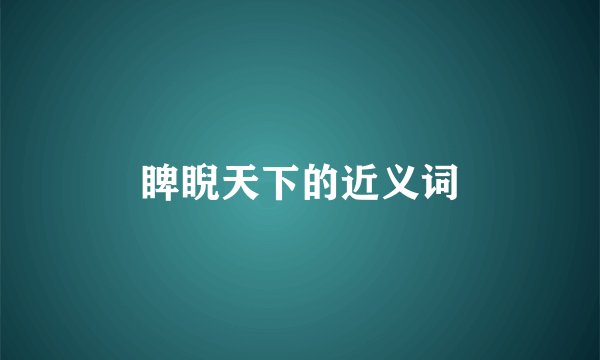 睥睨天下的近义词
