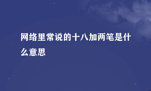 网络里常说的十八加两笔是什么意思