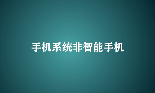 手机系统非智能手机