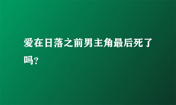 爱在日落之前男主角最后死了吗？