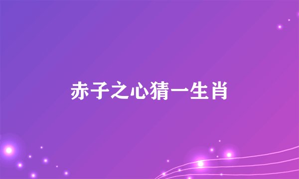 赤子之心猜一生肖