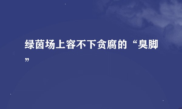 绿茵场上容不下贪腐的“臭脚”