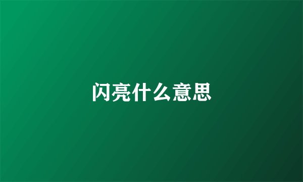 闪亮什么意思