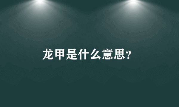 龙甲是什么意思？