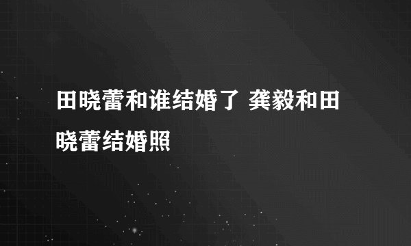 田晓蕾和谁结婚了 龚毅和田晓蕾结婚照
