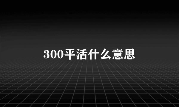 300平活什么意思