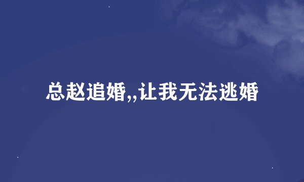 总赵追婚,,让我无法逃婚