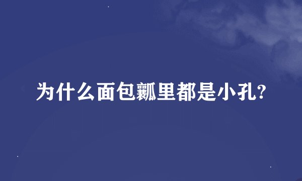 为什么面包瓤里都是小孔?