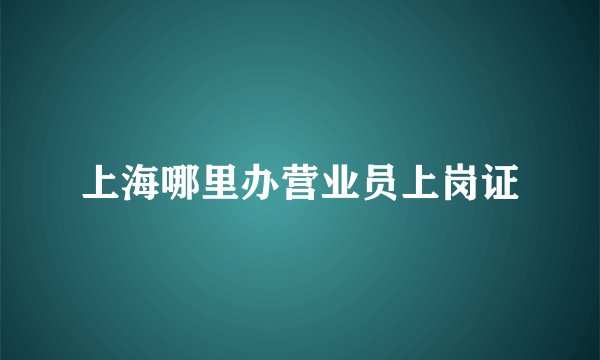 上海哪里办营业员上岗证