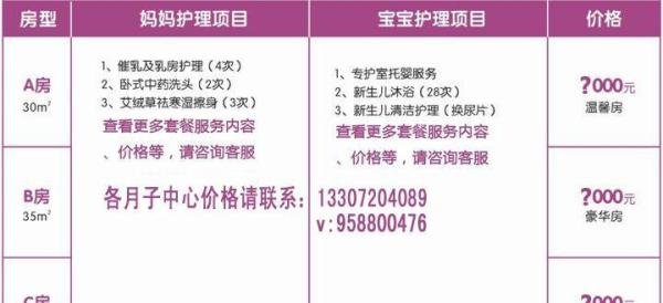 宜昌市面月子中心有那几家?价格多少
