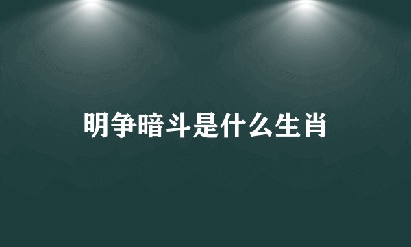 明争暗斗是什么生肖