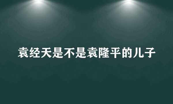 袁经天是不是袁隆平的儿子