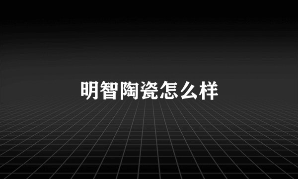 明智陶瓷怎么样