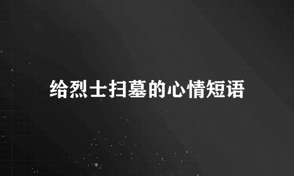 给烈士扫墓的心情短语