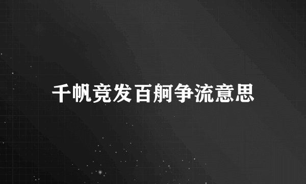 千帆竞发百舸争流意思