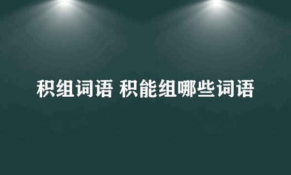 积组词语 积能组哪些词语