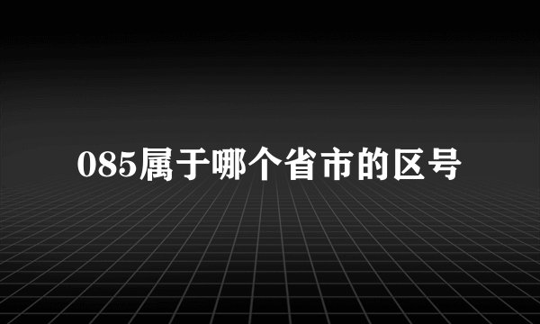 085属于哪个省市的区号
