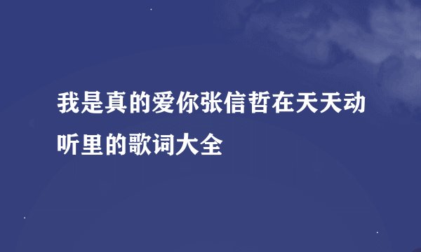 我是真的爱你张信哲在天天动听里的歌词大全
