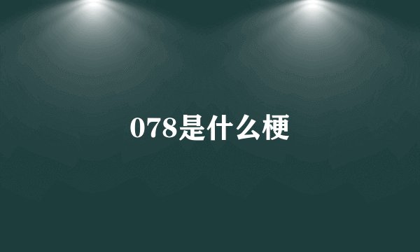078是什么梗