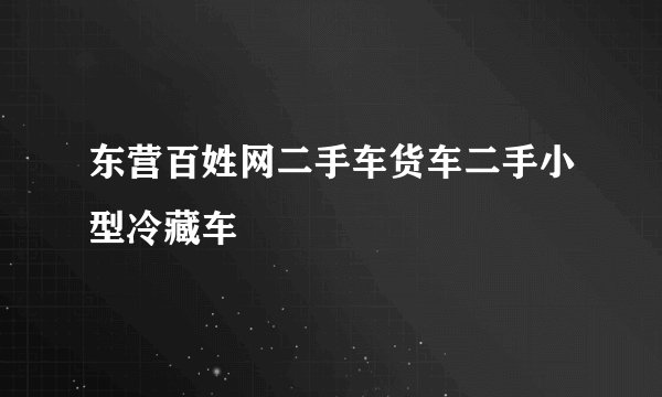 东营百姓网二手车货车二手小型冷藏车