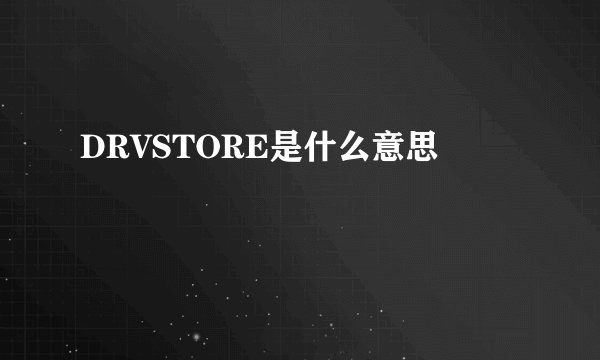DRVSTORE是什么意思