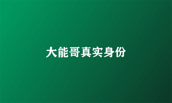 大能哥真实身份