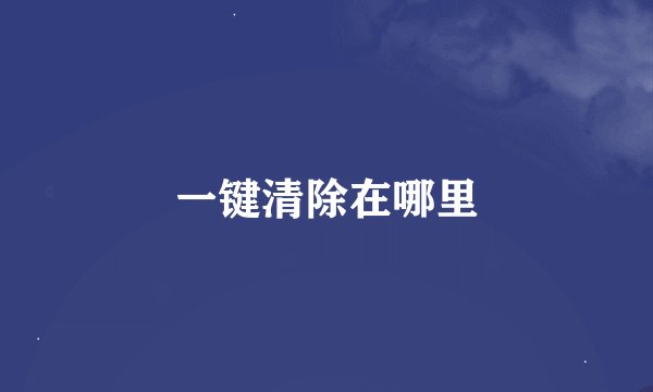 一键清除在哪里