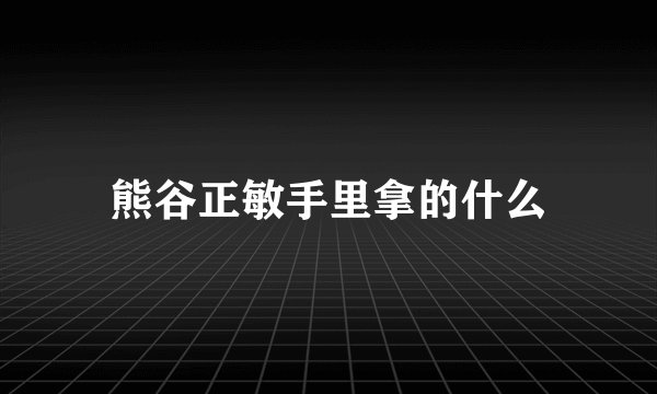 熊谷正敏手里拿的什么