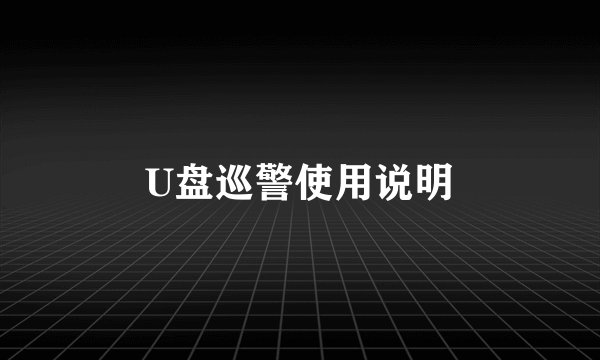 U盘巡警使用说明
