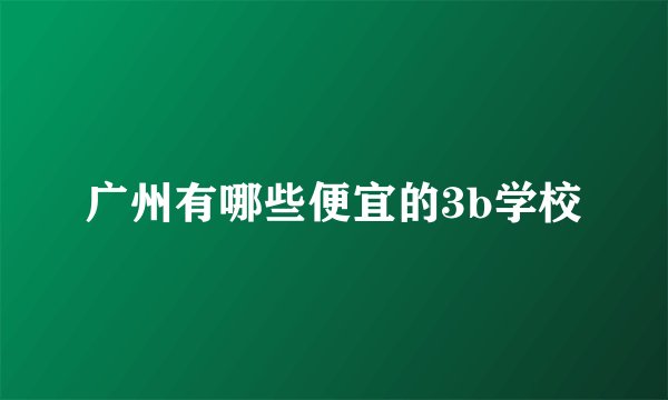广州有哪些便宜的3b学校