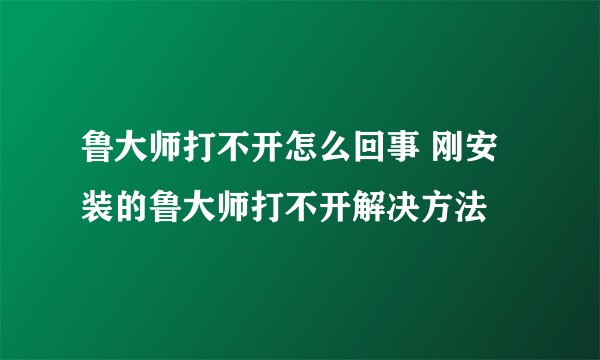 鲁大师打不开怎么回事 刚安装的鲁大师打不开解决方法