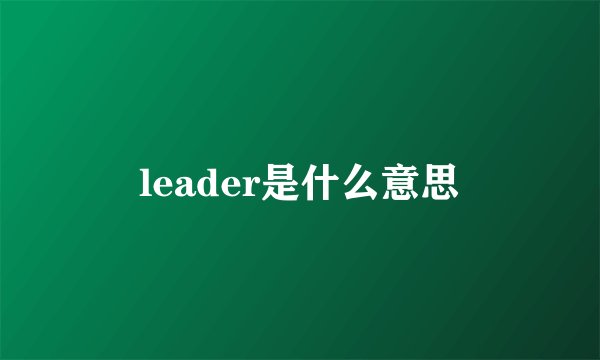 leader是什么意思