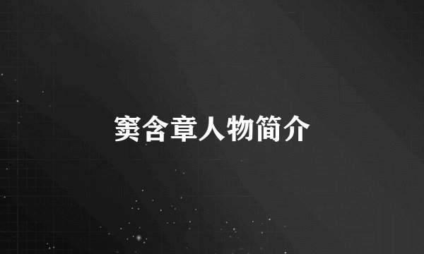 窦含章人物简介