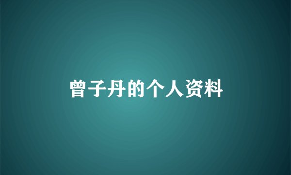 曾子丹的个人资料