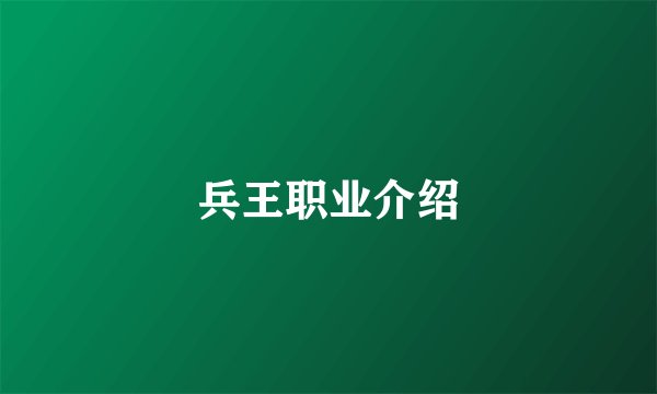 兵王职业介绍