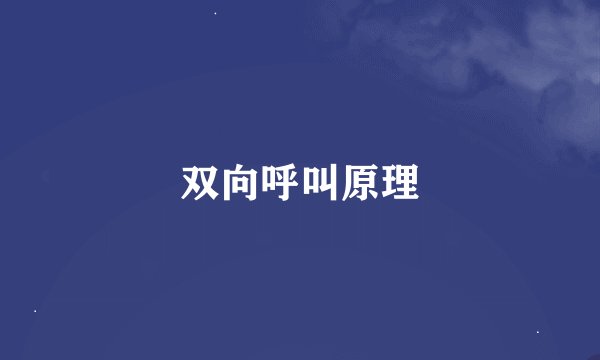 双向呼叫原理