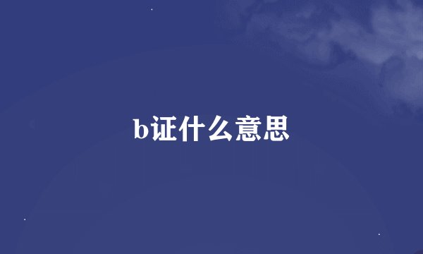 b证什么意思