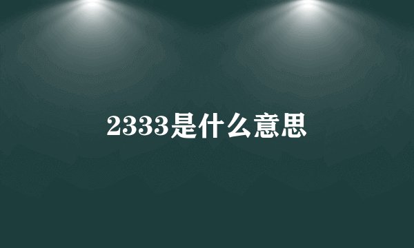 2333是什么意思