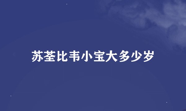 苏荃比韦小宝大多少岁
