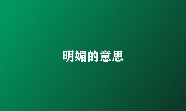 明媚的意思