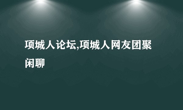项城人论坛,项城人网友团聚闲聊