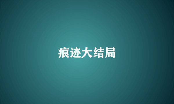 痕迹大结局