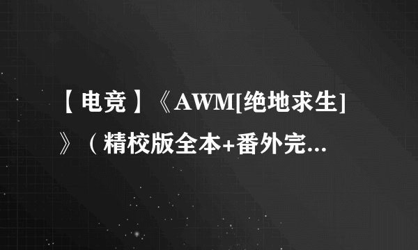【电竞】《AWM[绝地求生]》（精校版全本+番外完）作者：漫漫何其多.txt最新章节/全集txt免费下载