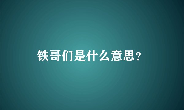 铁哥们是什么意思？