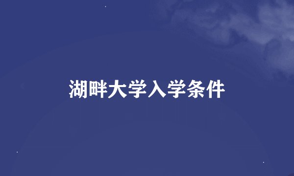 湖畔大学入学条件