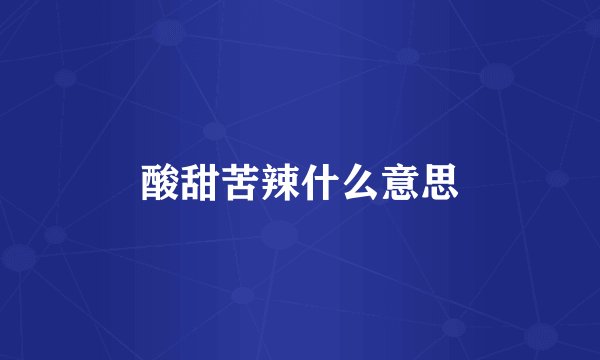 酸甜苦辣什么意思